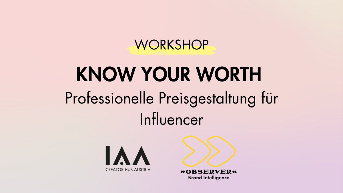 IAA CHA WORKSHOP - Know Your Worth: Professionelle Preisgestaltung