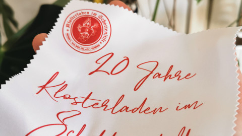 Brillenputztuch 20 Jahre Klosterladen im Schottenstift