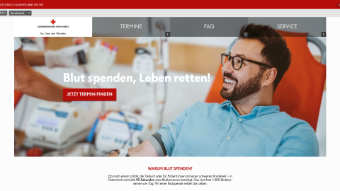 Österreichisches Rotes Kreuz | UX Optimierung blut.at