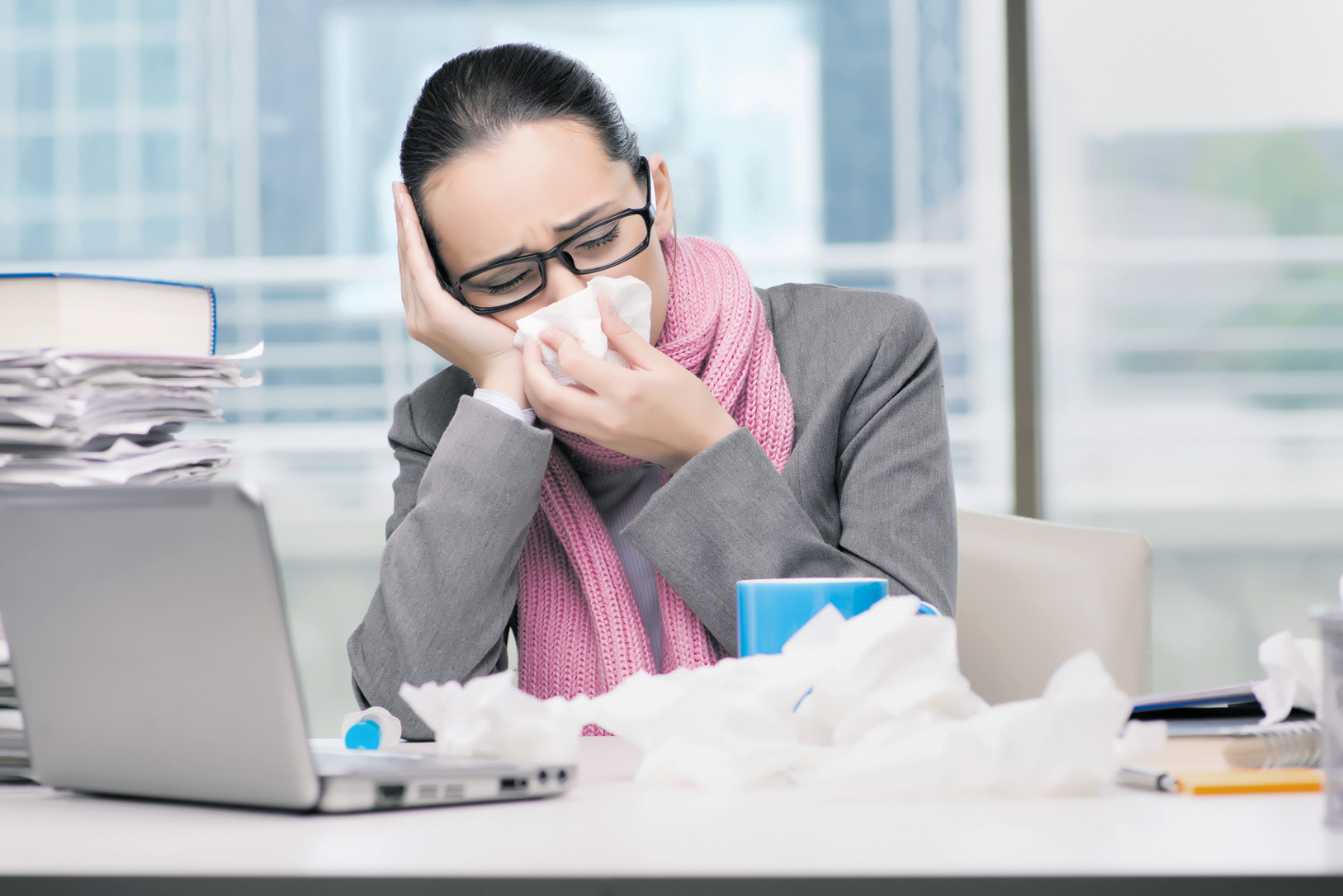 Krank im Büro Nur 38 bleiben daheim mnews