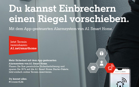 Werbekampagne für das A1 Smart Home Alarm-System