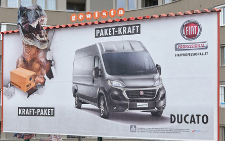 Der Fiat Professional Ducato fährt auf Out of Home ab