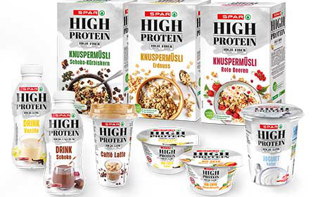 Die neue Spar High Protein-Linie für mehr Eiweiß und weniger Fett