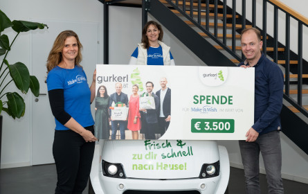 gurkerl.at übergibt 3.500 Euro an Make-A-Wish Österreich