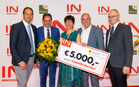 Interspar unterstützt die Krebshilfe Burgenland mit 5.000 Euro