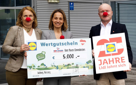 Lidl Österreich: 5.000 Euro für Rote Nasen Clowndoctors