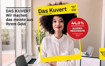 CAWI-Print 2023: Mit 44% neuer Reichweitenrekord für „Das Kuvert“ der österreichischen Post