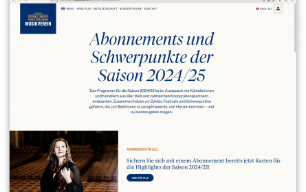 Die Saison 24/25 des Musikverein Wien in neuem Online-Auftritt