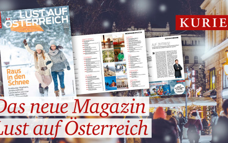 Kurier-Premiummagazin „Lust auf Österreich“ zeigt winterliche Erlebnisse in Österreich