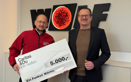 Heizungsspezialist Wolf unterstützt Caritas-Projekt „Ein Funken Wärme“ mit 5.000 Euro