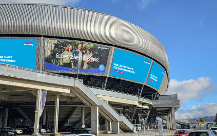 Volksbank bespielt Gigawall in Klagenfurt