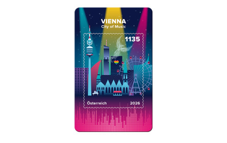Neue Crypto stamp der Österreichischen Post feiert Wien als Musikstadt