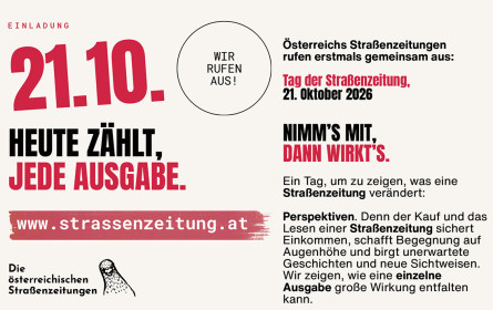 Österreichs Straßenzeitungen rufen zu bundesweitem Aktionstag gegen Armut auf
