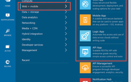 Azure-Service zur Entwicklung von Apps