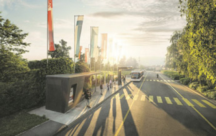 Wenn sich der Bus an der Haltestelle lädt