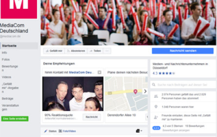 MediaCom Deutschland sucht Mitarbeiter via Facebook