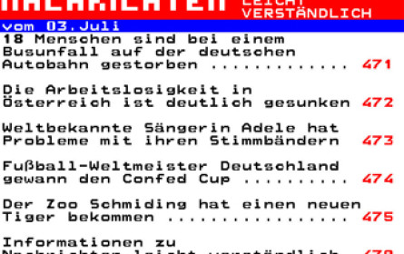 ORF-Teletext bietet ab jetzt leicht verständliche Nachrichten