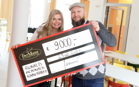 Bäckerei Der Mann: Spendenübergabe von 9.000 Euro für die Ronald McDonald Kinderhilfe