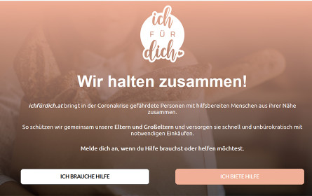 ichfürdich.at: Hilfe für gefährdete Menschen in der Coronakrise