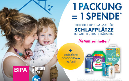 Bipa, P&G und Caritas weiten Spendenaktion für Mütter und Kinder in Not aus