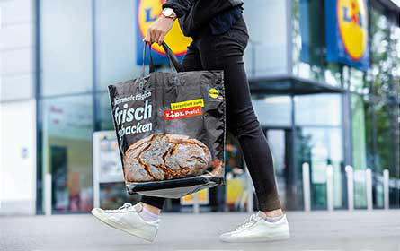 Lidl Österreich: Tragetaschen aus recycelten Altfolien