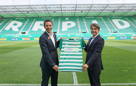 Blitz Blank ist offizieller Partner und neuer Brustsponsor von Rapid II