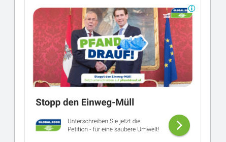 Global 2000 geht bei der "Pfand drauf"-Kampagne mit e-dialog neue Wege