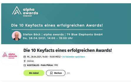 Webinar über erfolgreiches Einreichen bei Awards