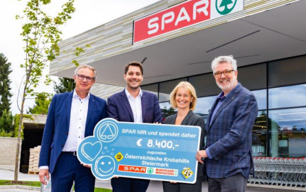 Spar übergibt 8.400 Euro-Spende an Krebshilfe Steiermark