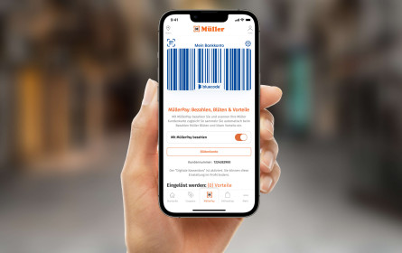 Müller führt Müller Pay mit Bluecode ein
