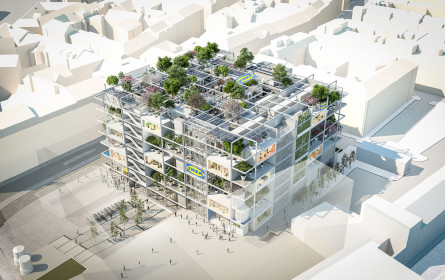 Grünes Regal mit Beton fördert Klimaresilienz