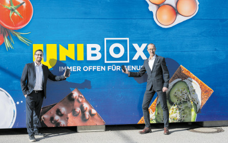 Unimarkt steckt den Einkauf in die Box