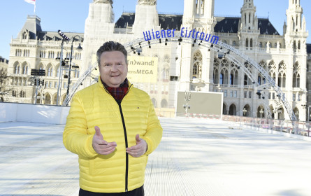 Endspurt beim Aufbau für den Wiener Eistraum