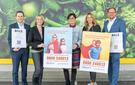 Billa macht mit Kassabon-Aufdruck auf Familiencoaching aufmerksam