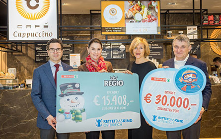 Spar spendet 45.408 Euro an "Rettet das Kind Österreich"