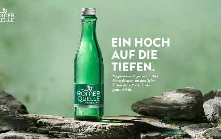 Ein Hoch auf die Tiefen: Römerquelle Mineralwasser positioniert sich neu