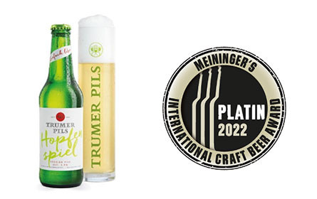 Platin für Trumer Hopfenspiel bei Meiningers International Craft Beer Award