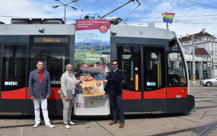 Bärenmädchen Emma fährt Straßenbahn