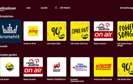 Radioplayer-App auf Sky Q
