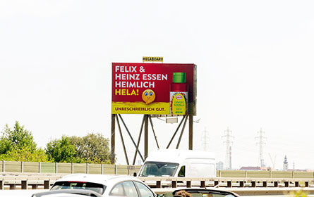 Hela Gewürz Ketchup wirbt mit Megaboard