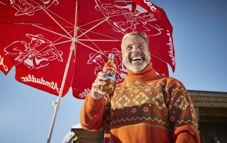 Almdudler auf der Skipiste