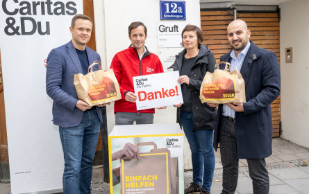 Billa spendet zusammen mit seinen Kunden 1,25 Tonnen Lebensmittel