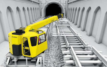 Muskelprotz auf Schiene