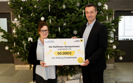 Raiffeisen Bausparkasse unterstützt Stiftung Kindertraum