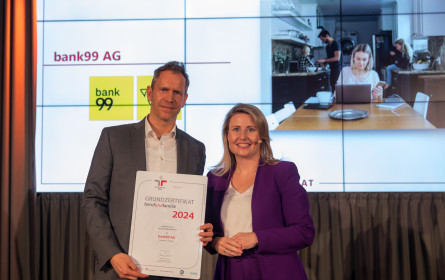 bank99 erhält Gütezeichen