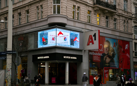 A1 errichtet ersten buchbaren 3D-Werbescreen auf der Wiener Mariahilfer Straße