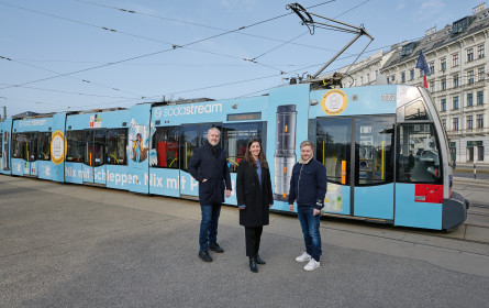Gewista: SodaStream düst mit Straßenbahn quer durch Wien