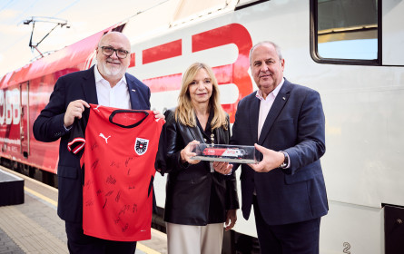 Neuer ÖFB Railjet rollt als Fußballbotschafter durch Österreich