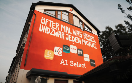 A1 bringt Select-Kampagne als 100 m² großes Mural nach Linz