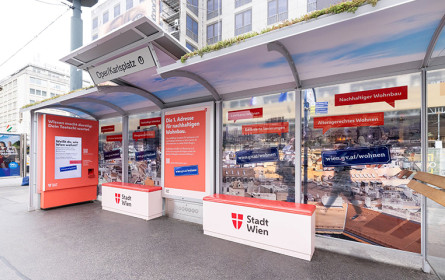 Stadt Wien und Gewista machen das Wohnangebot mit einem Touchscreen-Quiz am Opernring spielerisch erlebbar